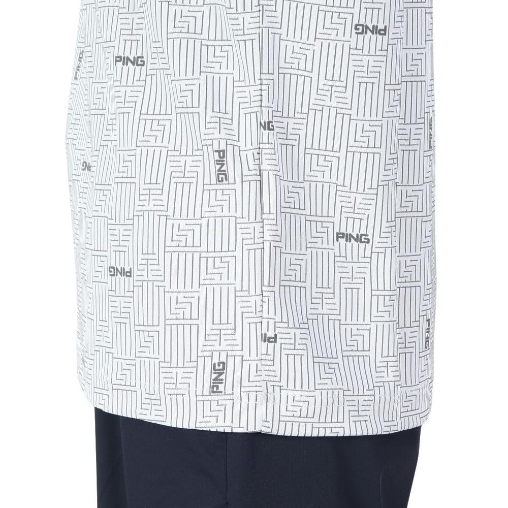 Ping Apparel Men's Short Sleeve High Neck Shirt (AZ Monogram Phoenix Logo) / Golf Undershirt / 621-4167203 030_White LL