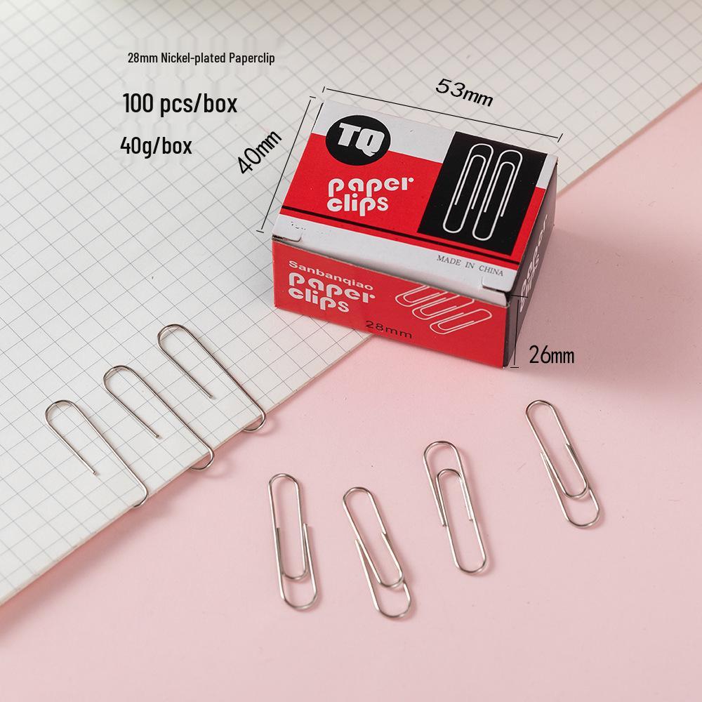 Nickel-Plated Silver Colored Paper Clips & Creative Cartoon Bookmarks (50mm) - Office Stationery.
