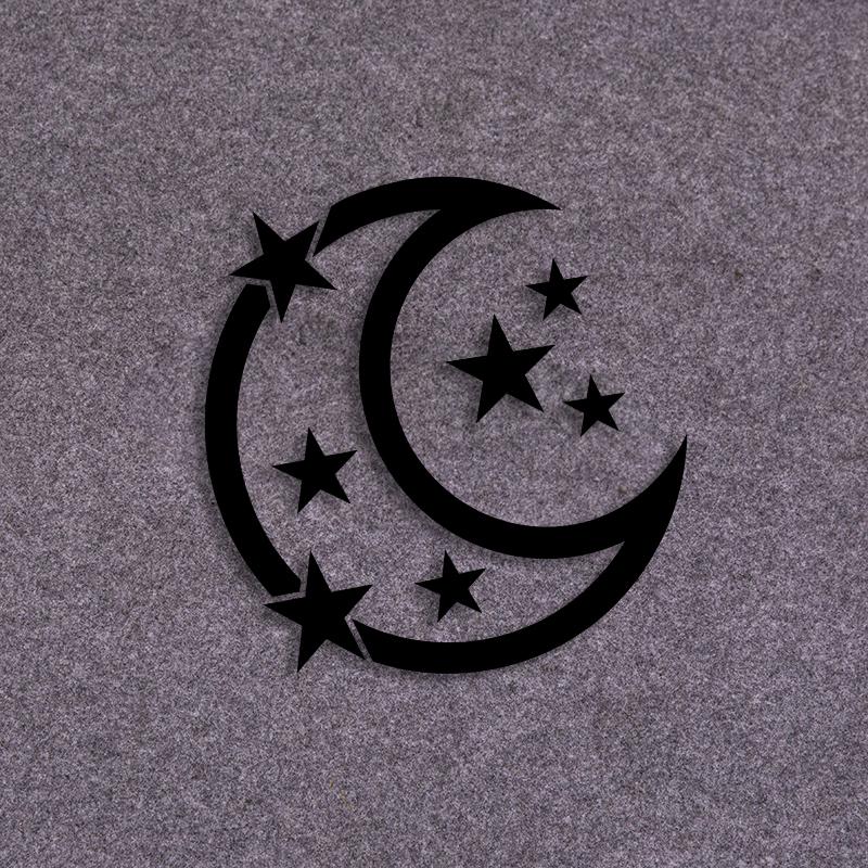 

Уникальные автомобильные наклейки со звездами и луной, светоотражающая виниловая водонепроницаемая наклейка для кузова автомобиля, окон, самоклеящаяся цветная наклейка 14.4cmX15cm