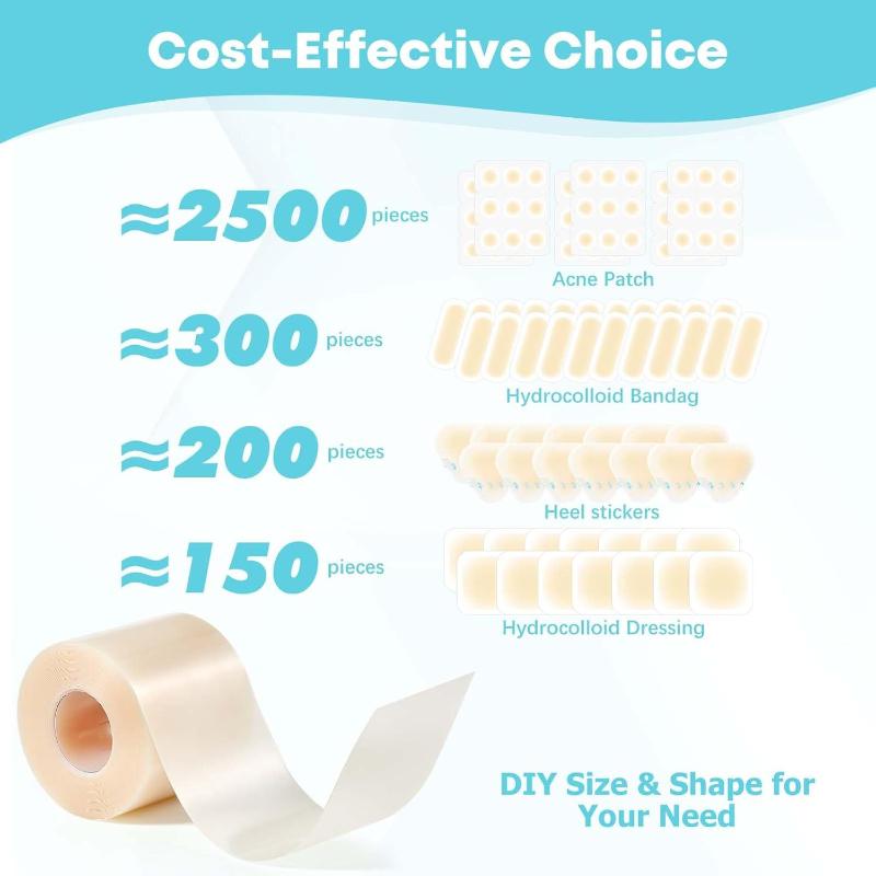 Hydrocolloid Roll For Wound Care Hydrocolloid Patch Bandages With Self-Adhesive Bed Sore Bandages Highly Absorbent For Burn