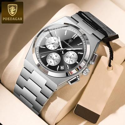 Luxury Fashion Man Watch Waterproof Luminous Chronograph Date Quartz Watch For Man Military Sports Stainless Steel Men's Watch