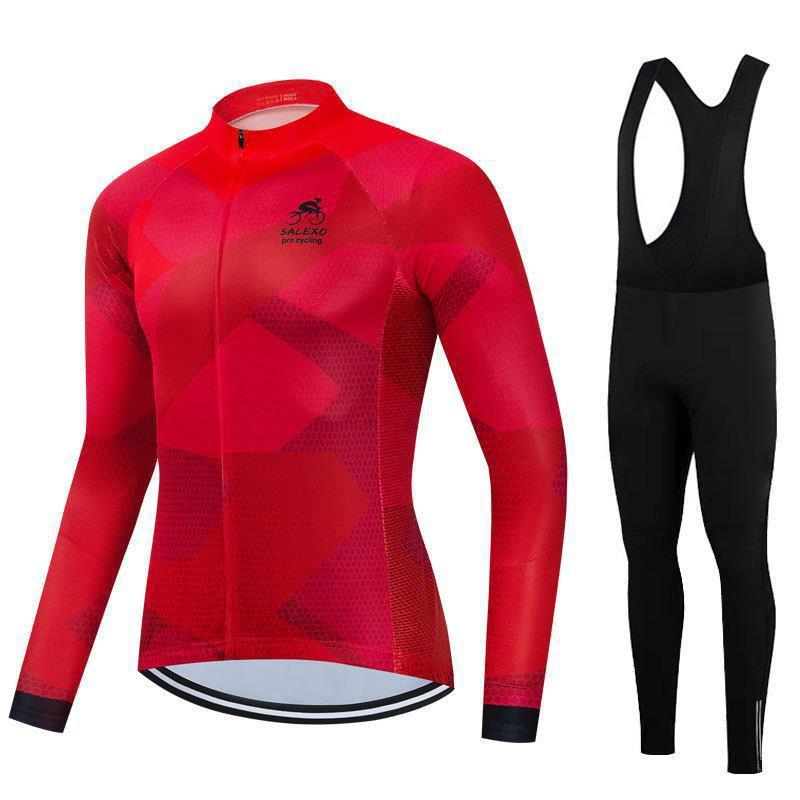 Mens Cycling Jersey Bib Shorts Set Breathable Quick-Dry Bike Apparel Road Mountain Riding