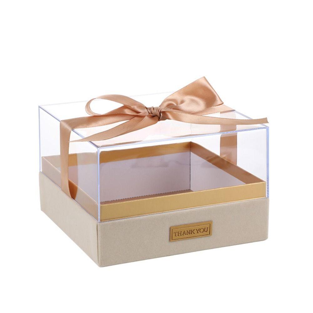 with Ribbon Hand Gift Box Transparent Bow Present Box Light Luxury Acrylic Gift Box  Christmas
