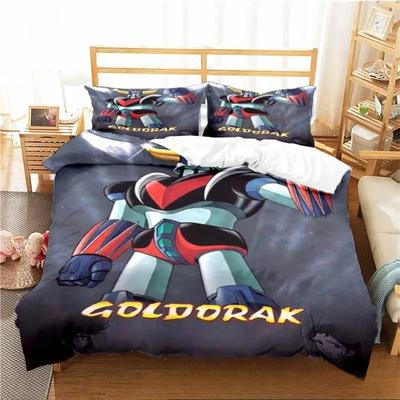 3D-Druck Goldorak Grendizer UFO Roboter Bettwäsche Set Doppel Twin King Bettbezug Tröster Kissenbezug Jungen Mädchen Erwachsene Schlafzimmer