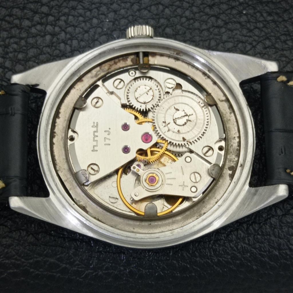 HMT HAND-WINDING VINTAGE INDIAN MENS BLACK COLOR DIAL WATCH a700314-5 R202-a700314