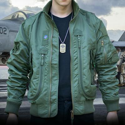 Men’s Bomber Jackets Zipper Long Sleeves Pockets Thin Topcoat Baseball Jacket Spring Autumn Loose Outer Wear Pilot Jacket