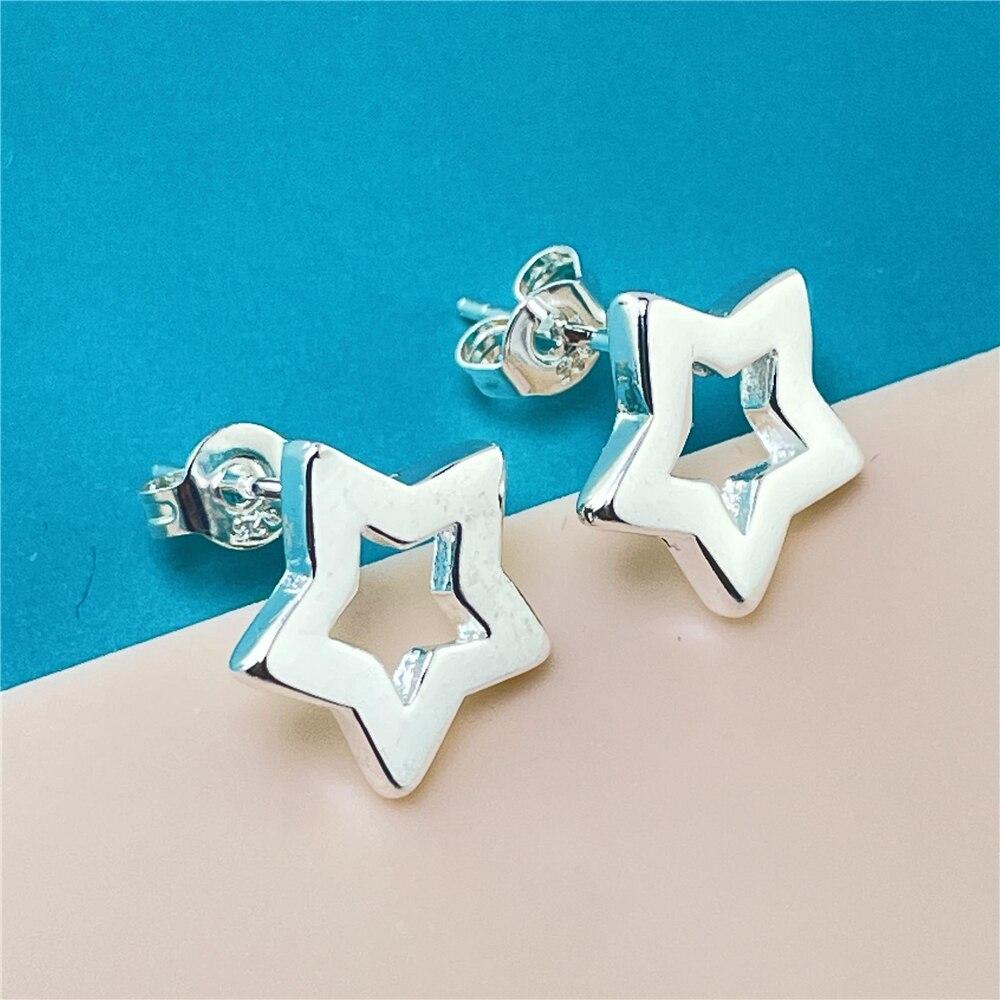 925 Sterling Silver Earrings Five -Pointed Star Earrings For Women Charm Jewelry Gifts