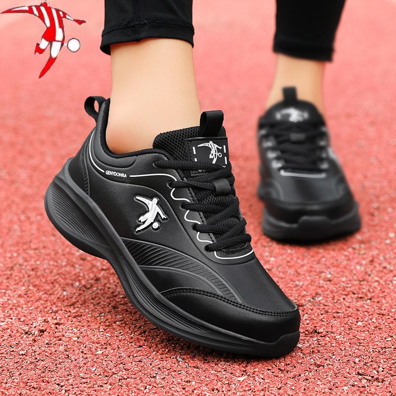 Joni Danlai Sports Women's Shoes Student Feet Soft Leather Surface Waterproof Non-slip Lightweight Women's Running Shoes Spring and Autumn