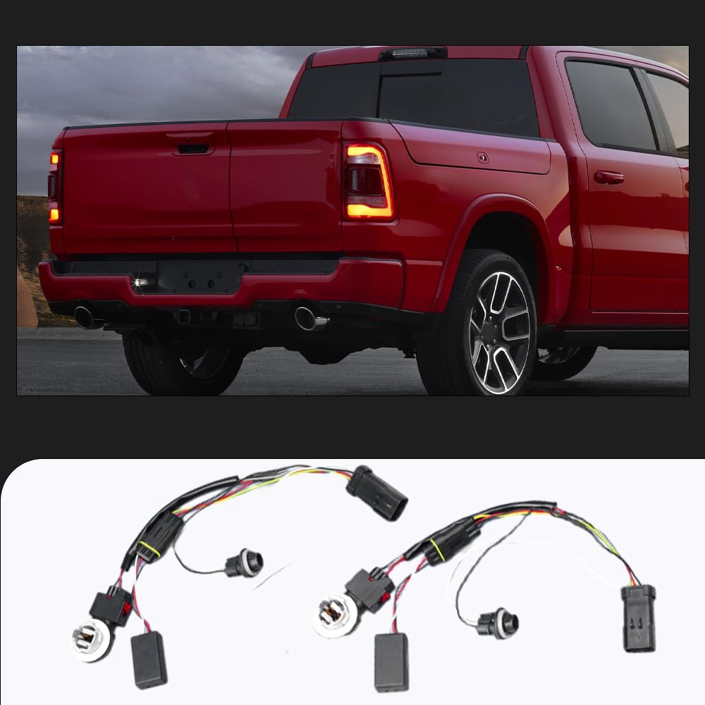 Tail Lamp Wiring Harness Kit, Rear Light Wiring Harness Socket, 55277415AA, 55277414AA, WJ20-0696WH Compatible with Dodge RAM 1500 2013-2022, Male