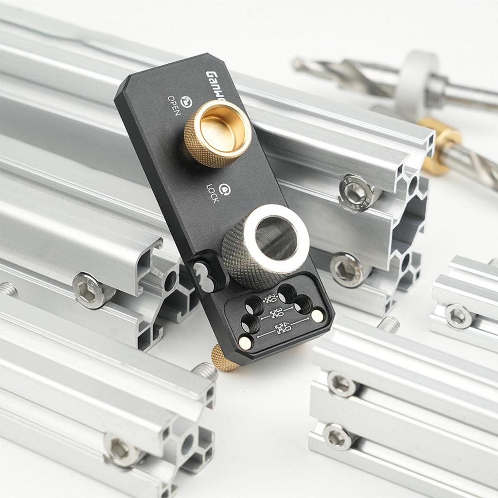 Aluminium Profil Bohrer Unterstützung Loch Bohrer Assistent Set, mit M6 M8 Bohrer, Universal Puncher Punch