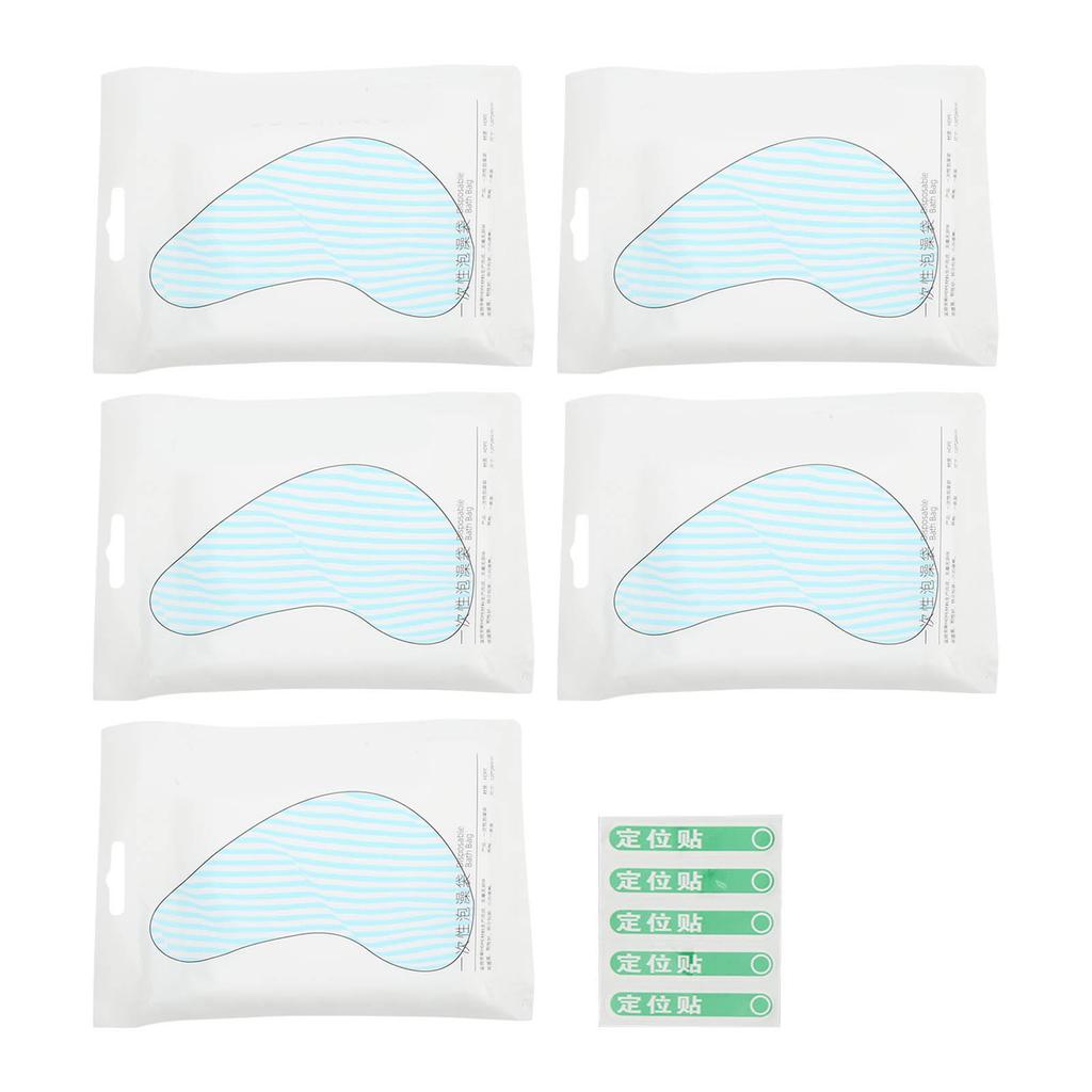 5pcs Disposable Bathtub Cover Liner Large Bathtub Liner Plastic Bag for Salon Household and Hotel Bath Tubs