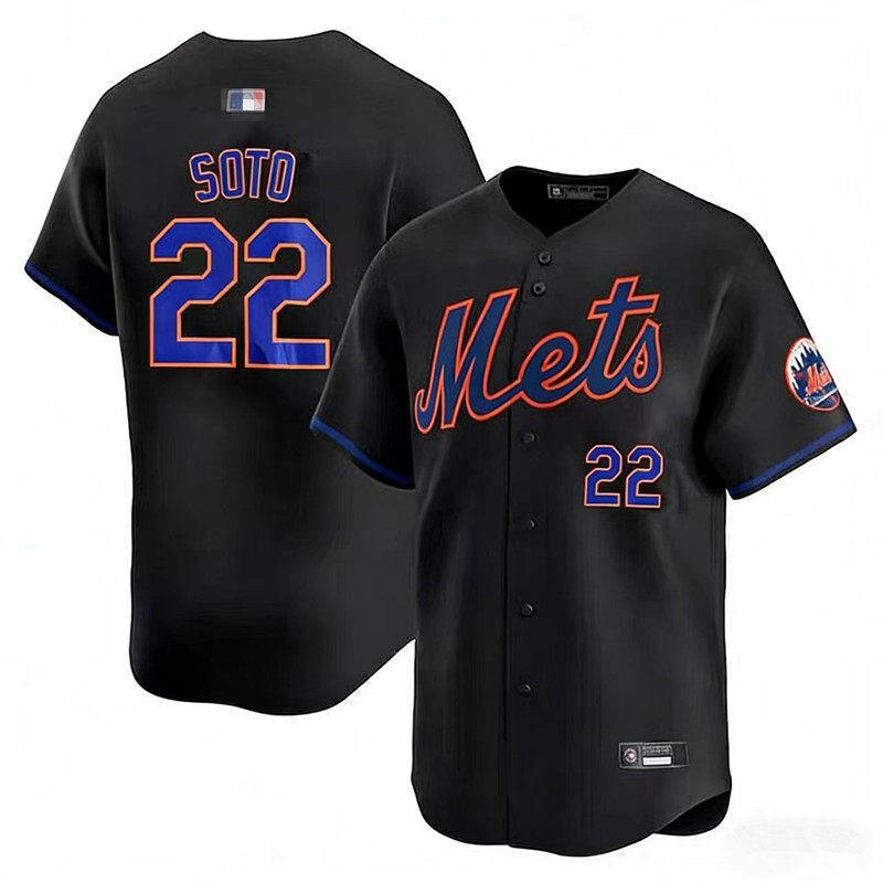 2026 New York Mets 22 Soto Maglia da Baseball Ricamata Abbigliamento Sportivo Uomo Donna