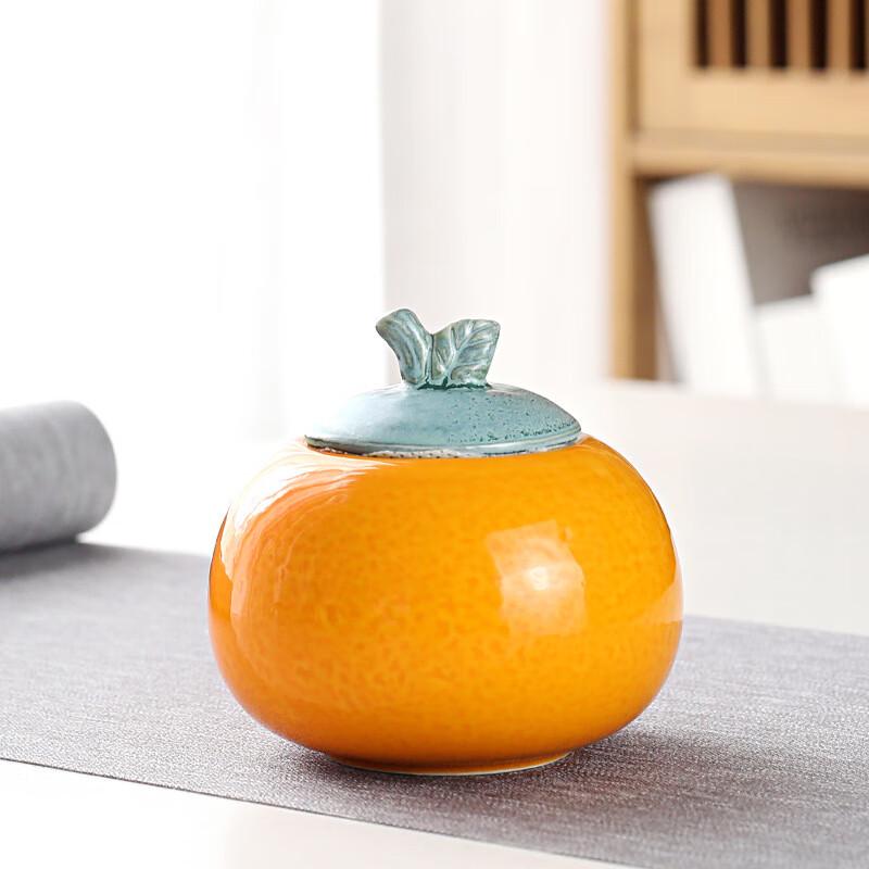Darao Kiln Ceramic Persimmon Tea Jar