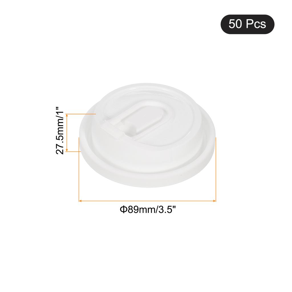 50 Stück Einweg-Kaffeebecherdeckel 88mm/89mm/92mm Plastikdeckel für 10/12/16OZ Kaffeebecher für kalte und heiße Getränke Milchtee
