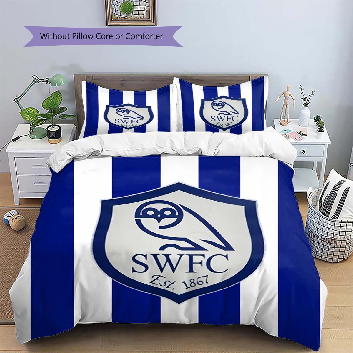 

Sheffield Wednesday Football Club logoPattern Bedding, Quilt Cover Pillowcase Home Birthday Gift (1 * duvet cover + 2 * pillowcase, without core) 135x200cm