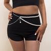 Tassel Pearl Waist Chain Geometric Beads Chain Belt Fashion Waist Chain Belt  Body Jewelry