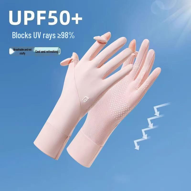Women's Ice Silk UV Protection Flip-Top Cycling & Driving Gloves - Non-Slip, Thin, Extended Summer Sun Protection.