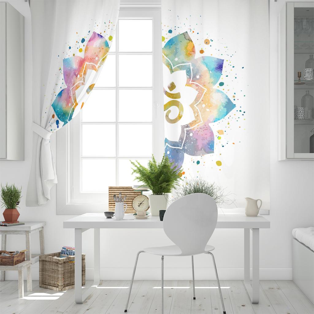 Mandala Lotus Datura  Window Curtains Scenic Curtains for Living Room Decorative Items Living Room