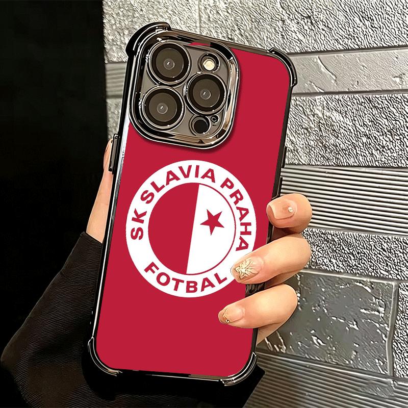 Sk Slavia Praha Czech Republic Soft Phone Case For iPhone 15 16 17 Air 14 Pro Max 16E Plus 13 12 Mini Plating Anti-Fall Fundas