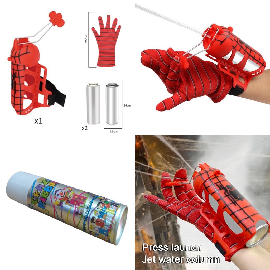 Spinnenseide Shooter Spielzeughandschuhe für Kinder Halloween Rollenspiel mit Seidensprühfunktion