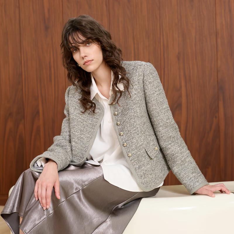 

Женское короткое пальто San Cai из шерстяной смеси в стиле тихой роскоши M 160/84A