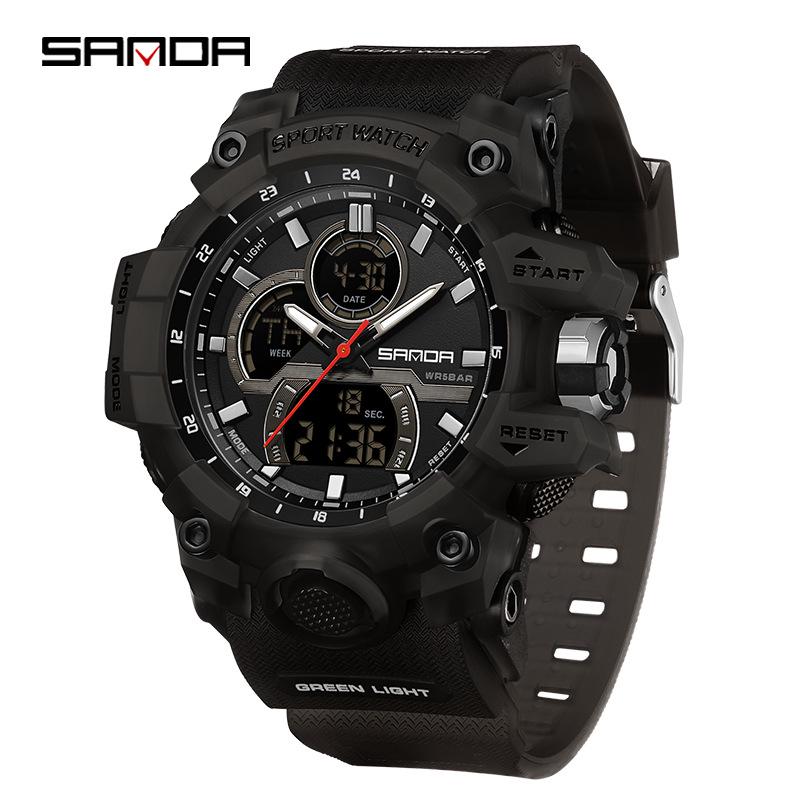Sanda Unisex Luminous Waterproof Multifunctional Fashion Watch for Students