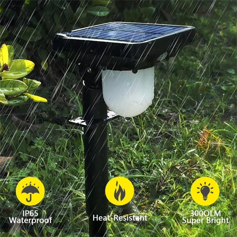 LED Solar Porch Lights Human Body Induction Outdoor Waterproof Landscape Spot Lights 3 Modes Pathway Light  For Garden Lighting