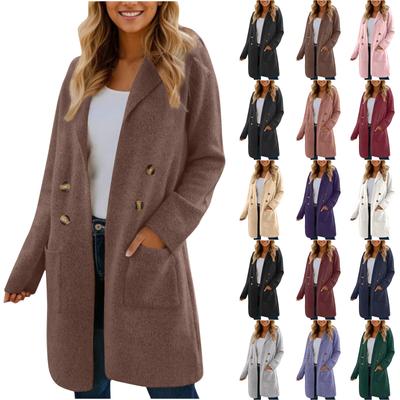 Kadın Moda Her Eşleşen Orta Uzunlukta Yün Palto