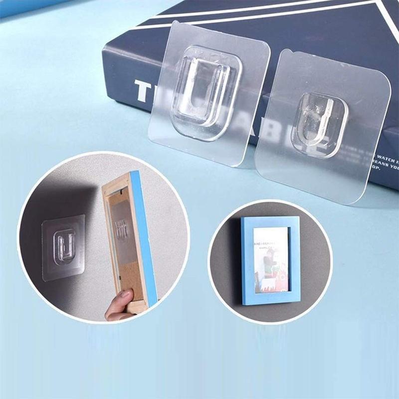10 Pairs Double Sided Adhesive Wall Hooks Waterproof Clothes Hats Towel Hooks