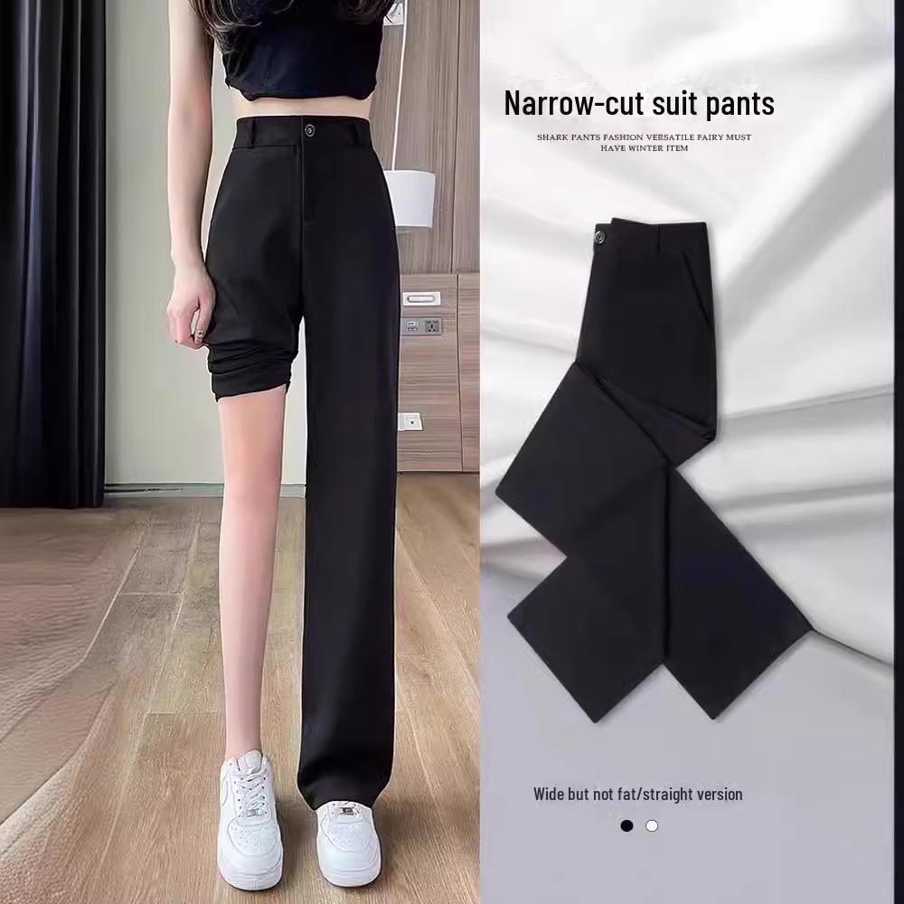 

Women s High-Waist Wide-Leg Black Drape Pants - Spring 2024 Collection M