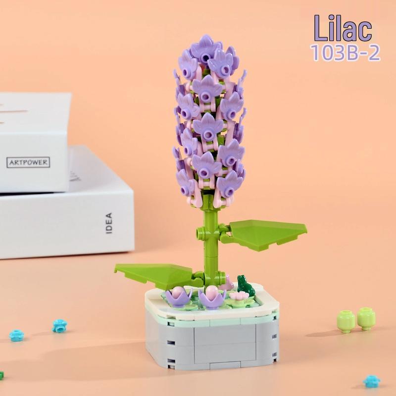 Educational Sunflower & Hibiscus Building Blocks Ornament - Teacher's Day Gift