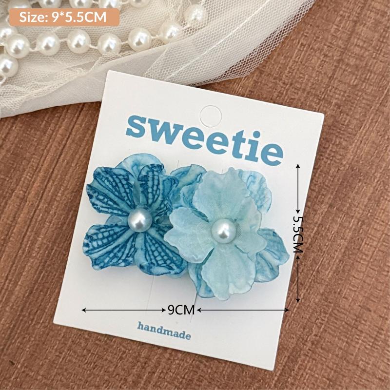 Resort-Style Fabric Flower Hair Clip, Sophisticated And , Unique Duckbill Clip