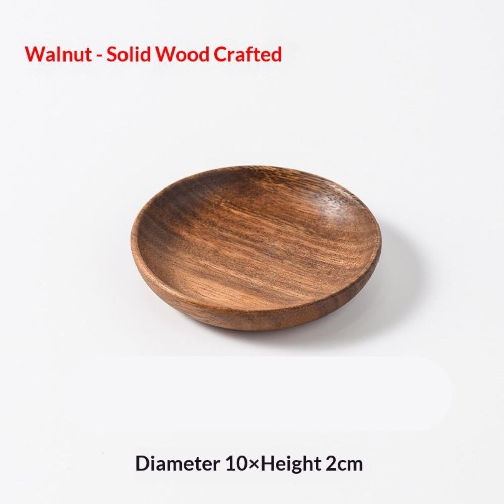 South American Walnut Melon Seeds Plate Japanese Solid Wood Snacks Fruit Dessert Tray Creative Acacia Wood Dessert Plate