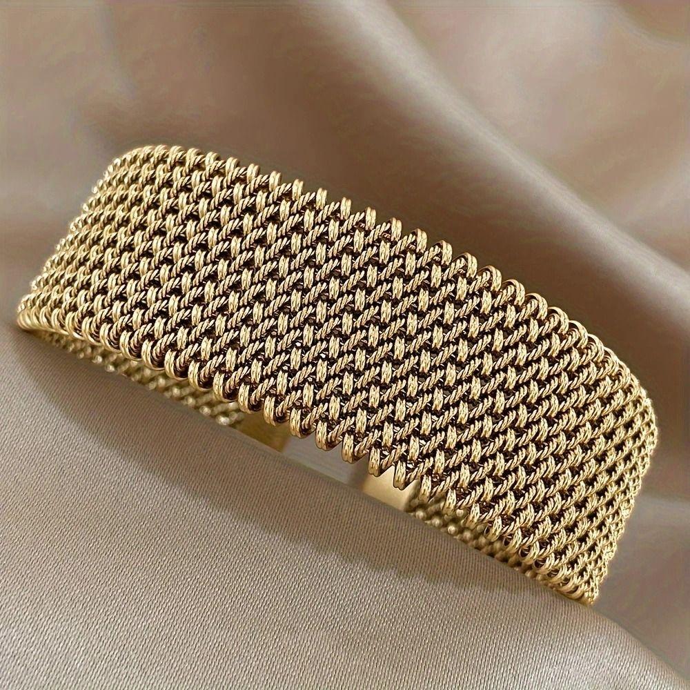 Wasserdichtes Vintage Manschettenarmband Vintage Geflochtenes Netzarmband Gewebtes Manschettenarmband Tägliches Tragen