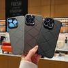 Metall Linsenring für Apple 15 Handyhülle für IPhone 14 Promax Anti-Sturz 13 Diamantmuster Leder Schutzhülle