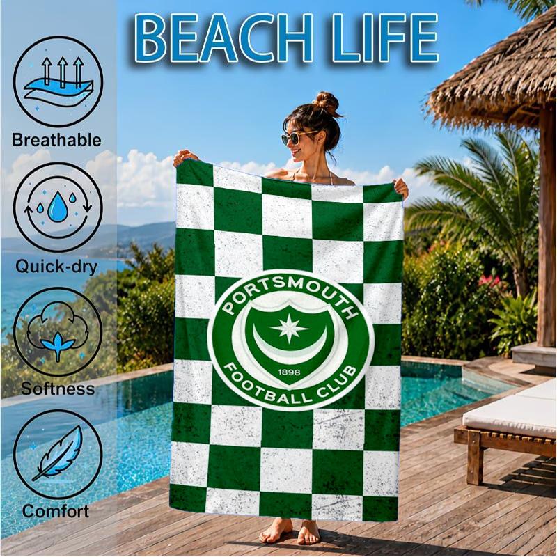 Asciugamano da Spiaggia in Microfibra con Stemma FC Ports, Morbido e Assorbente, Asciugatura Rapida, Ideale per Viaggi Estivi, Essenziale per la Spiaggia, Piscina