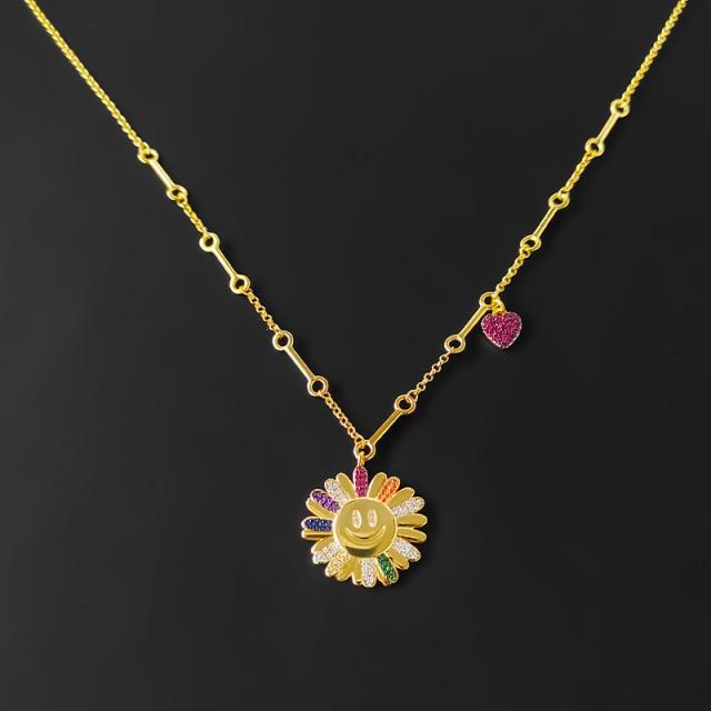 Stříbro S925 Nový duhový sedmikráskový perlový přívěsek pro štěstí Modrý náhrdelník Láska Letní nezbytnost Luxusní značka Monako Šperky