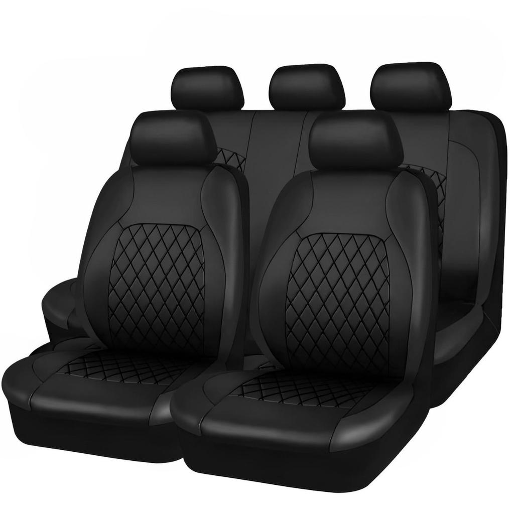 Universal Diamond Pattern PU Leather Car Seat Cover with Airbag Compatibility