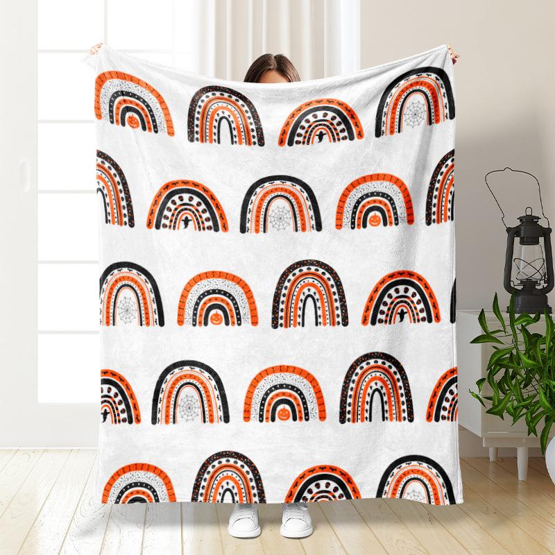 Halloween Theme digitalprinted polyester Bedroom velvet flannel soft sofa cover blanket Fleece soft sofa cover blankets