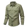 Quick-Dry Casual Long Sleeve Work Shirt - Solid Color, Lightweight Outdoor Top
