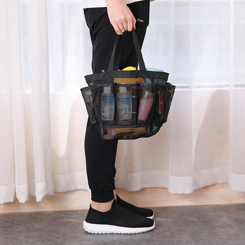 Portable Beach Mesh Bath Bag Transparent Travel Waterproof Toiletry Bag