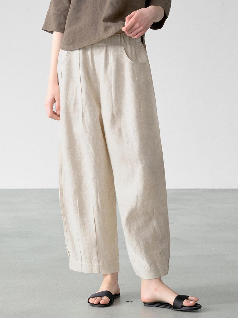Pantaloni Casual da Donna 100% Lino Puro - Nuova Collezione Primavera/Autunno 2026, Traspiranti, Ampi, Gamba Dritta.