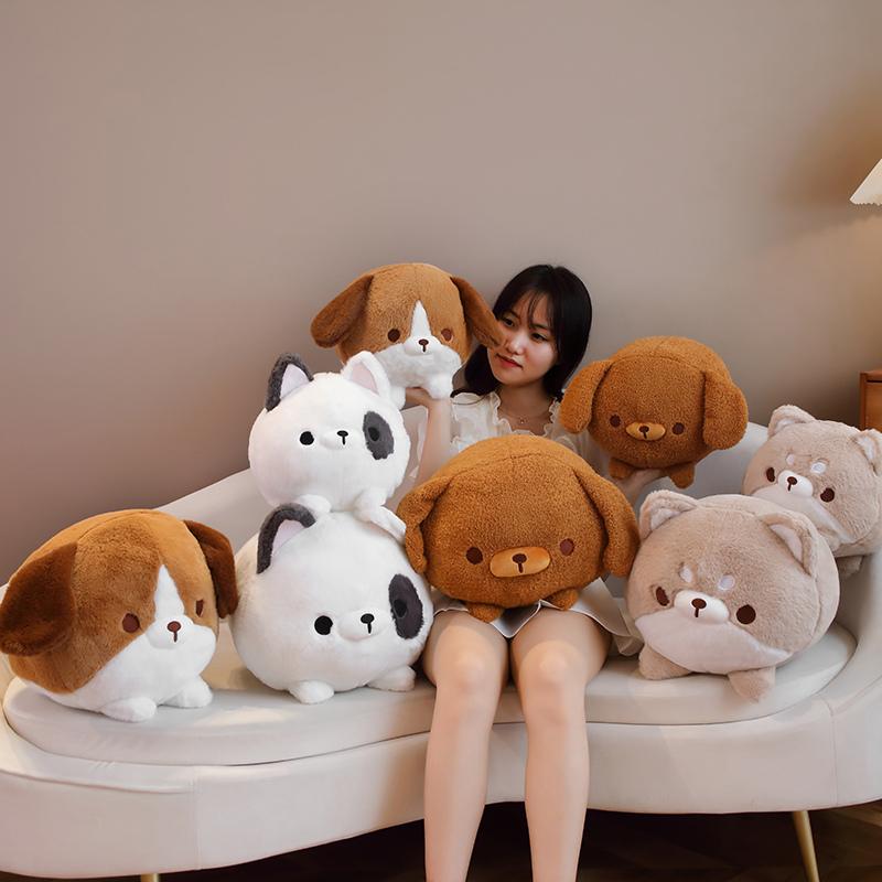 New Arrive Kawaii Anime Simulation Chubby Dog Plush Toys Stuffed Lifelike Dog Doll Nice Gifts Home Car Decoration