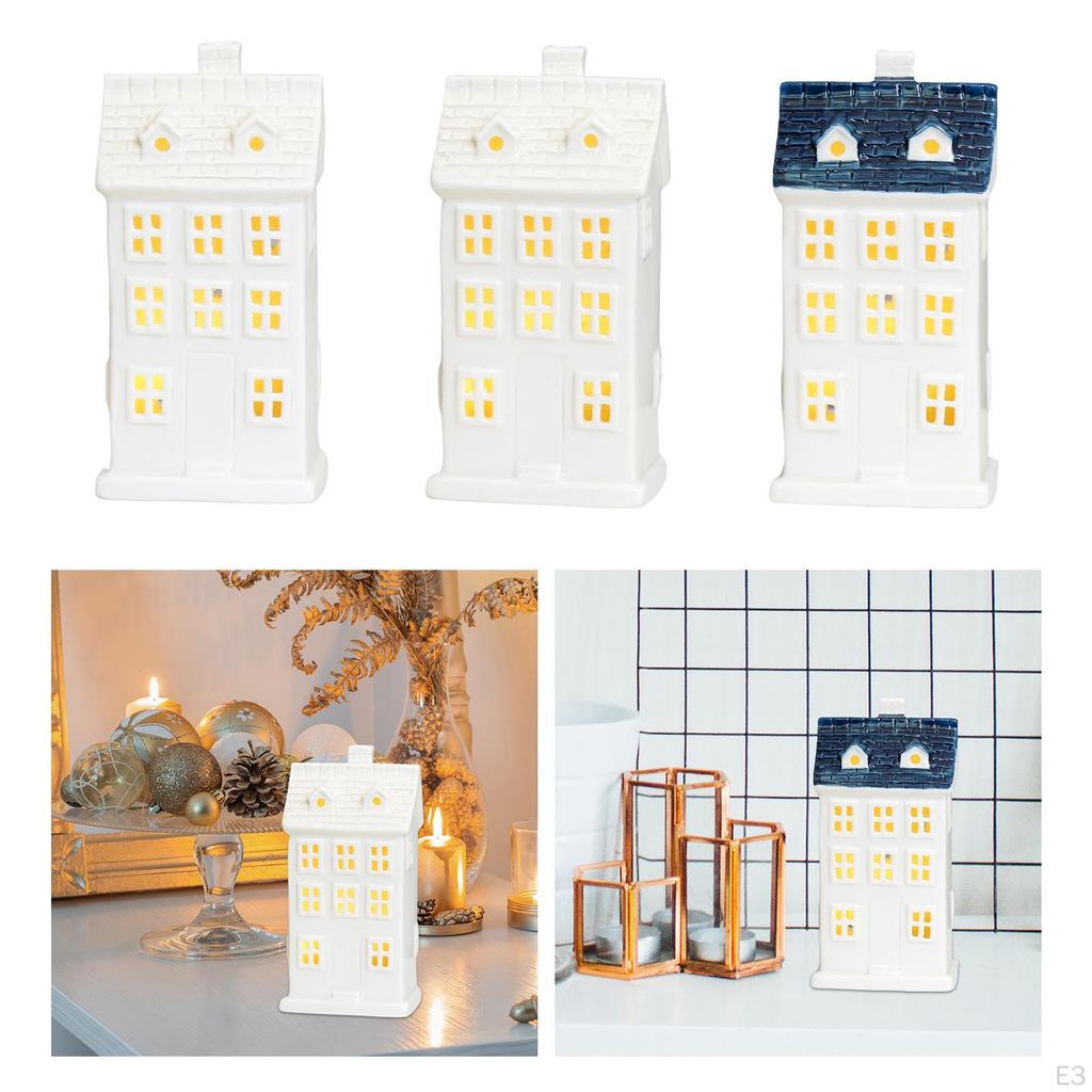 Elegant LED House-Shaped Ceramic Lamp for Home Decor