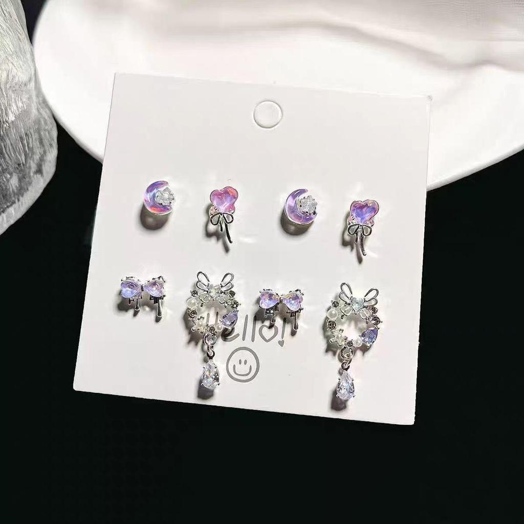 2025 Floral Season S925 Sterling Silver Earrings for Girls - Sweet, Niche One-Week Set