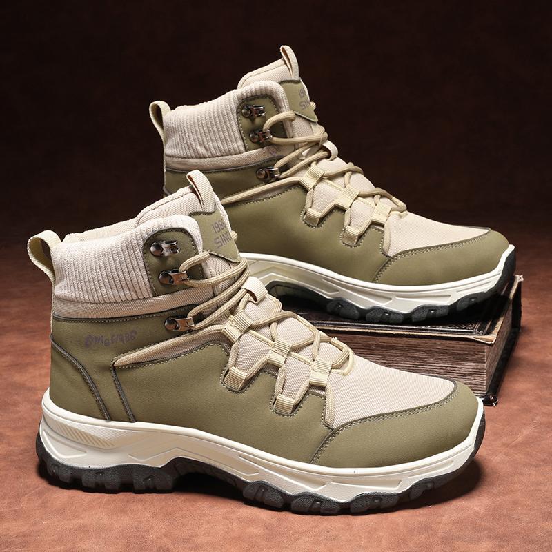 New Fashion Autumn And Winter Men's High Top Martin Boots Students Male Boys Trending Climbing Soft Sole Work Shoes Labor Protection Martin Sneakers