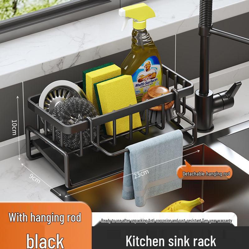 Multi-Function Kitchen Rack: Dish Drainer, Soap & Sponge Holder, Washbasin Storage
