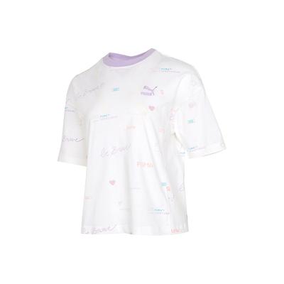 Digit Print Tee Women Tops White 531284-02