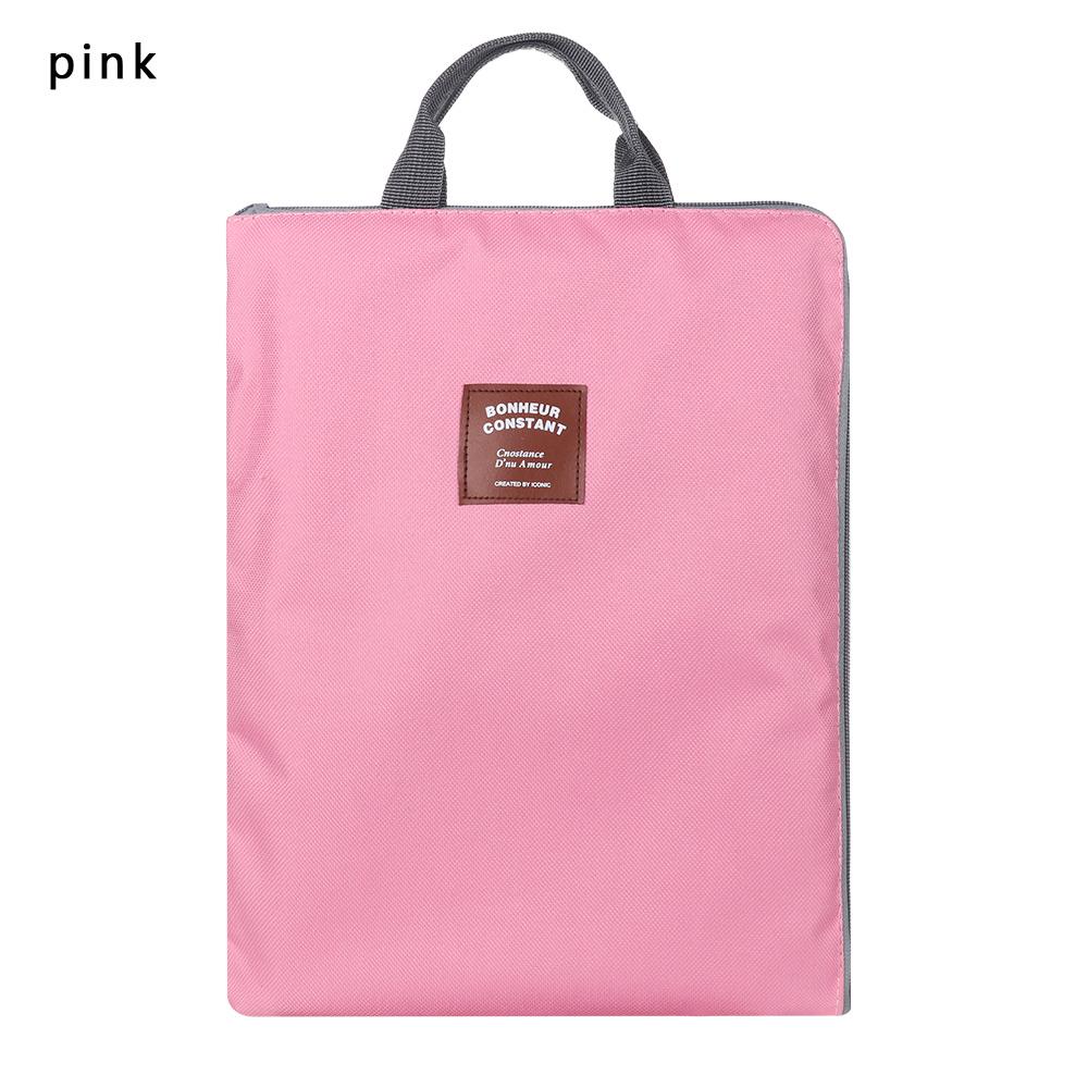 Big Capacity Double Layers A4 Document Bag File Folder Holder With Handle Zipper Waterproof Canvas Handbag For Business Document