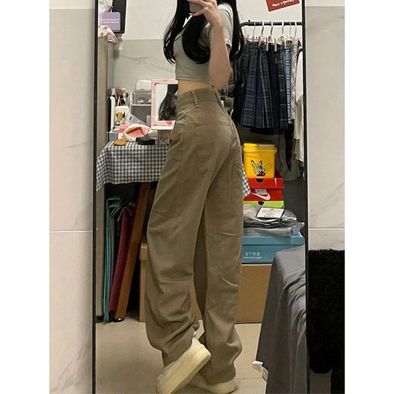 Retro Women's Pants Straight Jeans New Small High Waist Thin Straight Mopping Long Pants
